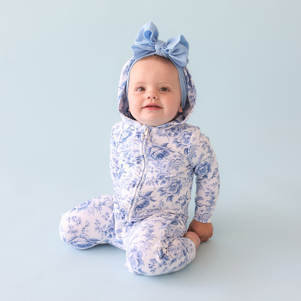 Yve French Terry Hooded Ruffle Romper