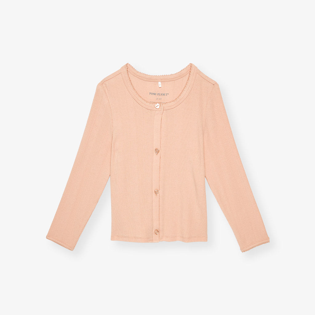 Dusty Blush Pointelle Cardigan