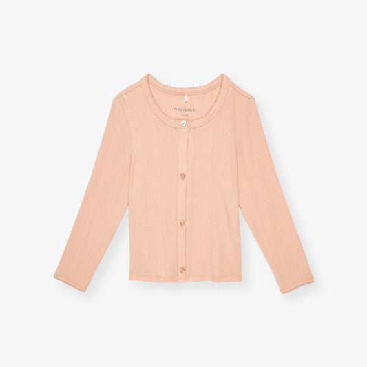 Dusty Blush Pointelle Cardigan
