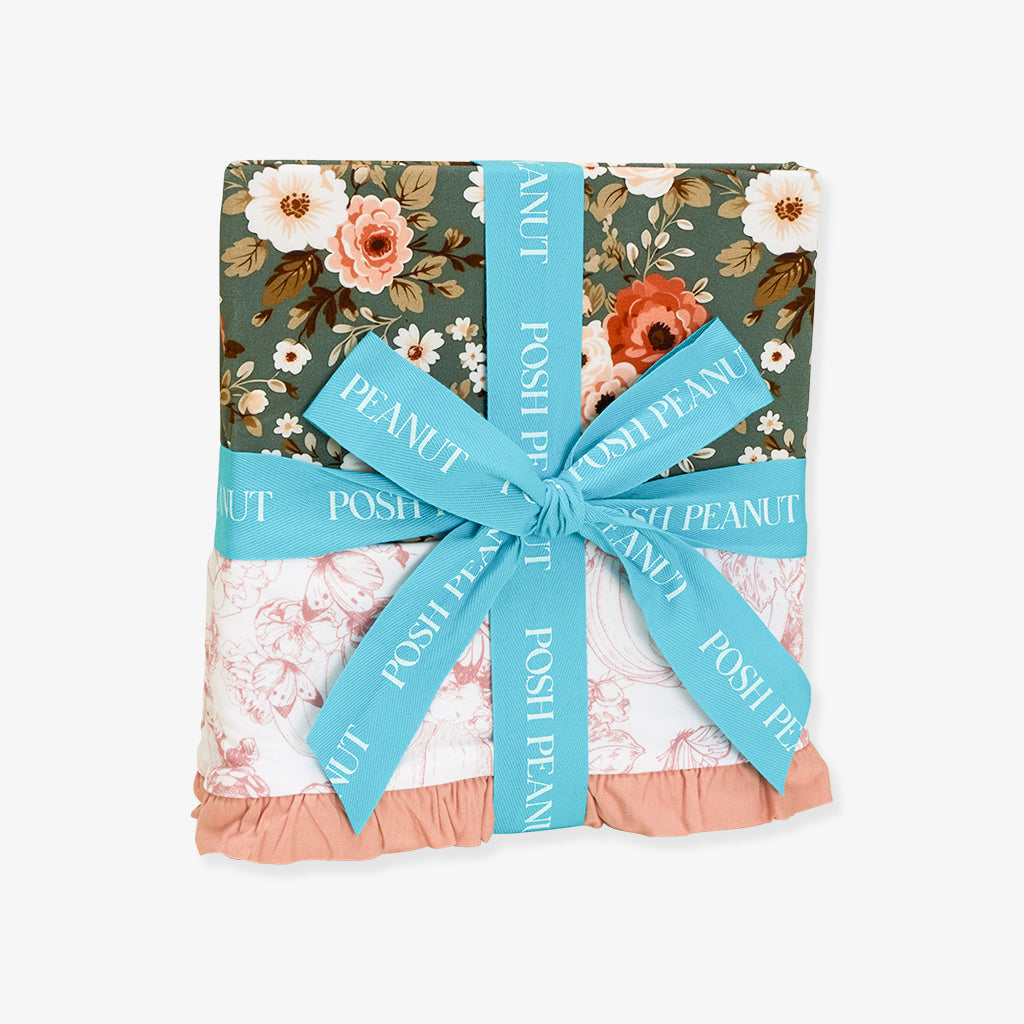 Kylee & Toile de Pumpkin Ruffled Luxette Patoo® Blanket