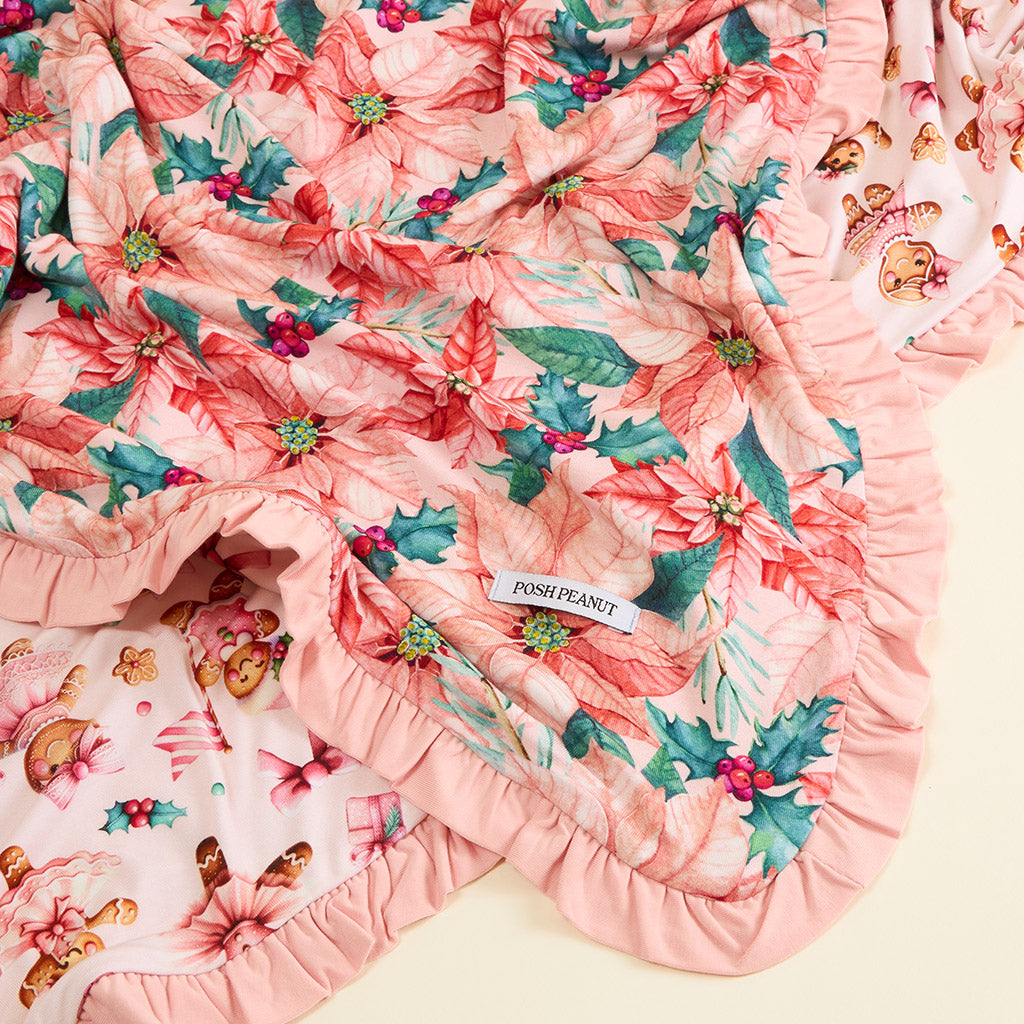 Poinsettia & Ginger Posh Ruffled Luxette Patoo® Blanket