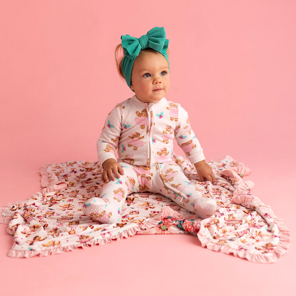 Poinsettia & Ginger Posh Ruffled Luxette Patoo® Blanket