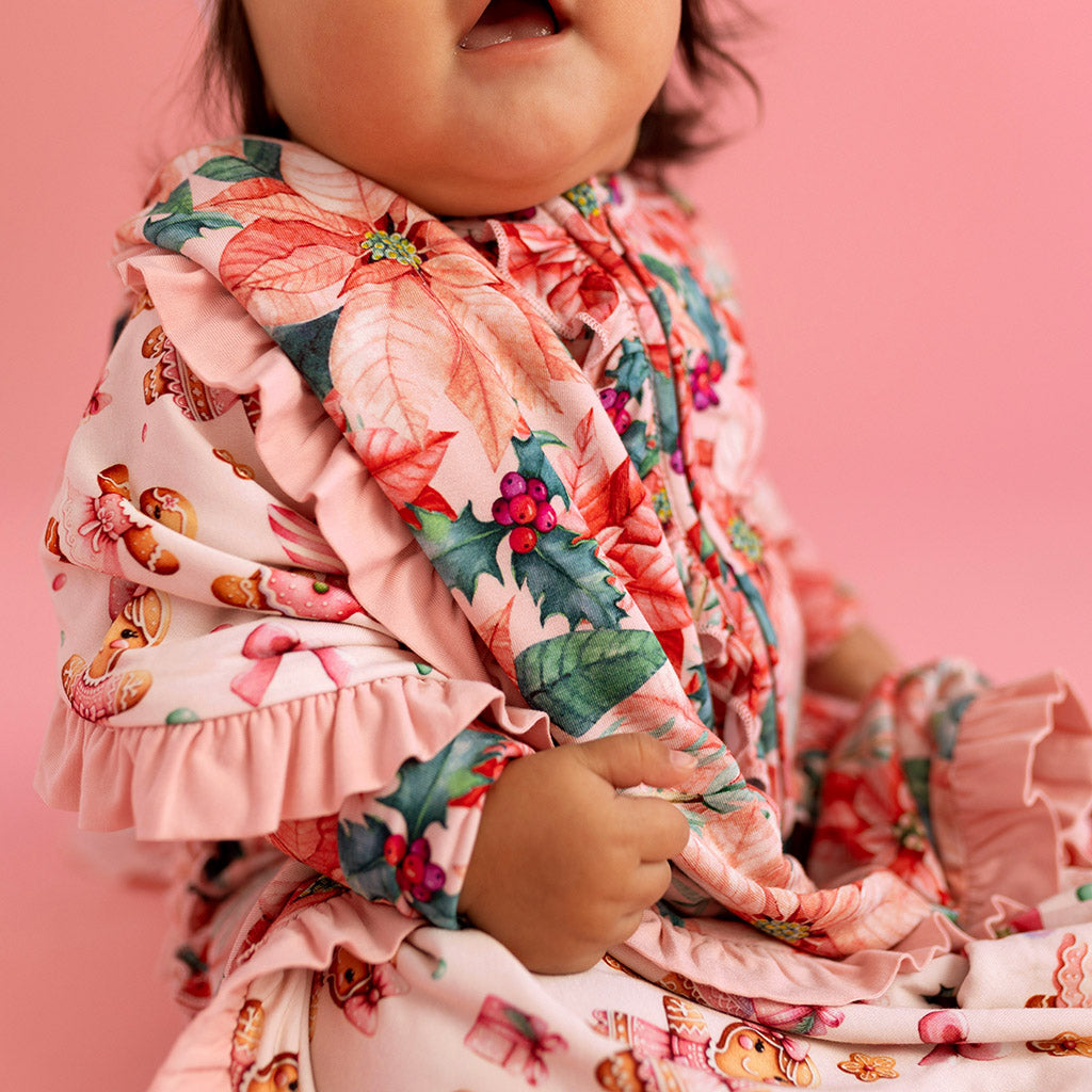 Poinsettia & Ginger Posh Ruffled Luxette Patoo® Blanket