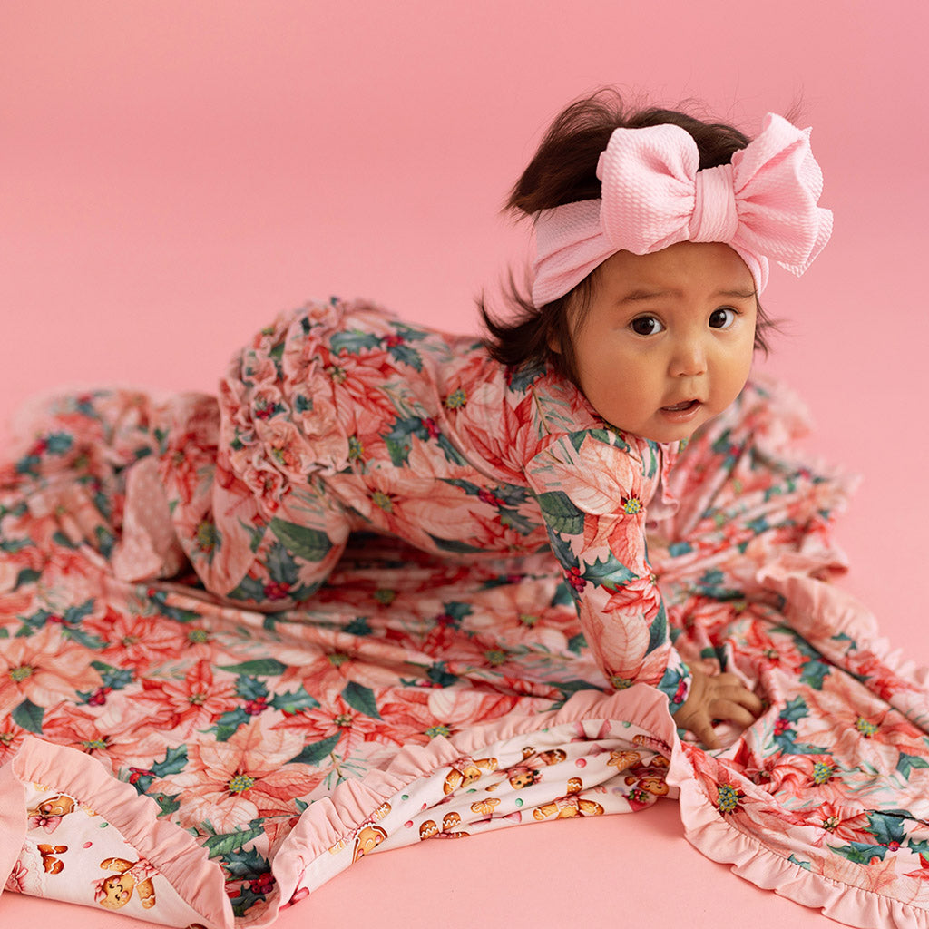 Poinsettia & Ginger Posh Ruffled Luxette Patoo® Blanket