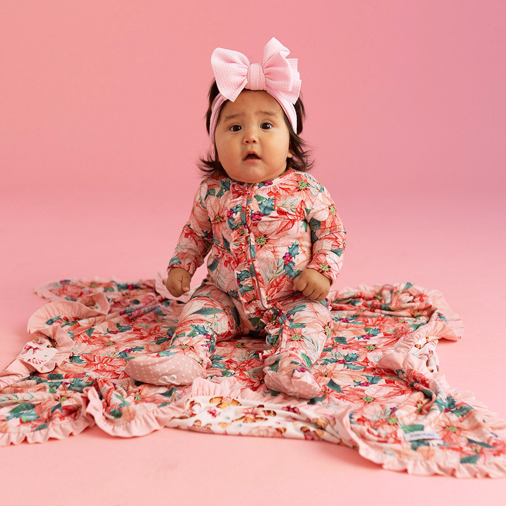 Poinsettia & Ginger Posh Ruffled Luxette Patoo® Blanket