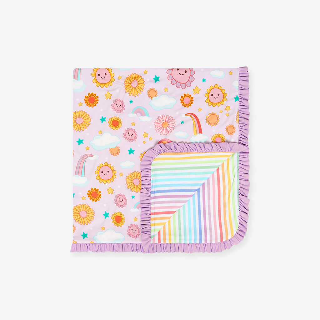 Raya & Rainbow Day Stripe Ruffled Luxette Patoo® Blanket