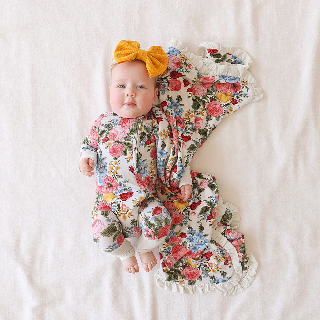 Rubina & Creme Ruffled Luxette Patoo® Blanket