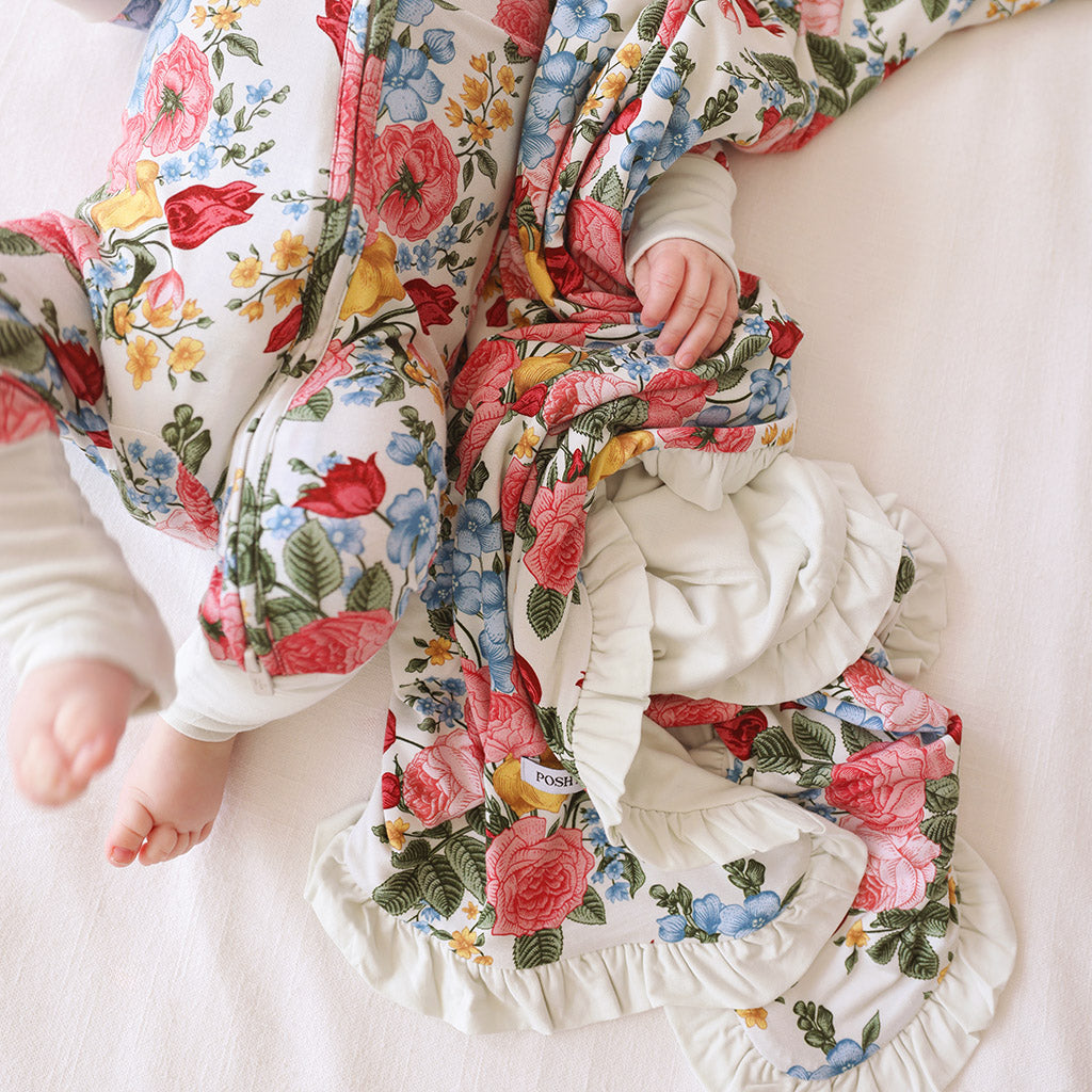 Rubina & Creme Ruffled Luxette Patoo® Blanket