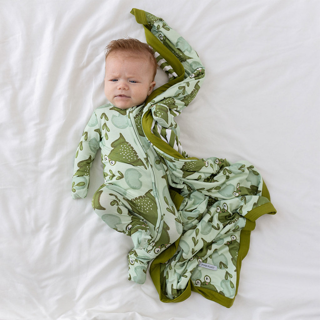 Ribbert & Froggy Green Stripe Luxette Patoo® Blanket