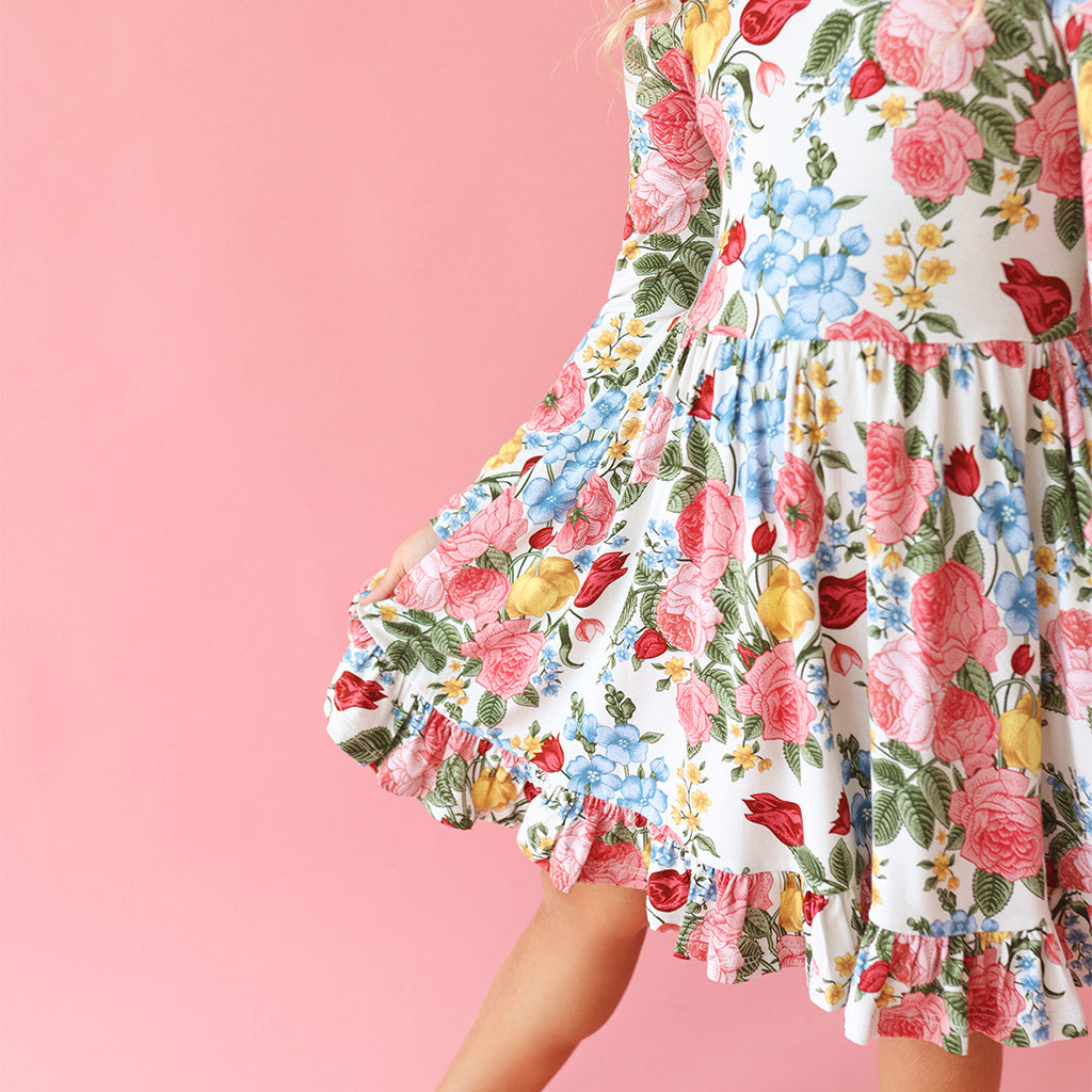 Rubina Long Sleeve Ruffled Twirl Dress