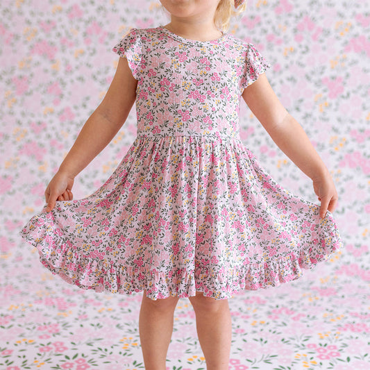 Meadow Haze Pointelle Ruffled Twirl Dress