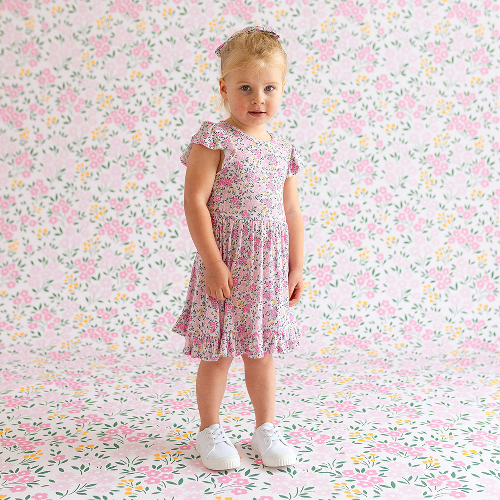 Meadow Haze Pointelle Ruffled Twirl Dress
