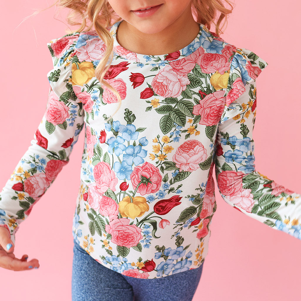 Rubina Long Sleeve Ruffled Shoulder Top