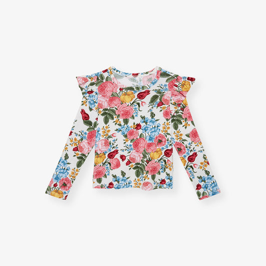 Rubina Long Sleeve Ruffled Shoulder Top