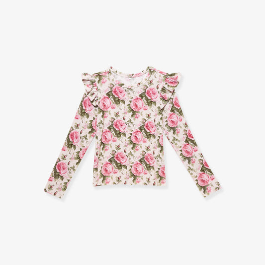 Sandrine Ruffled Shoulder Top