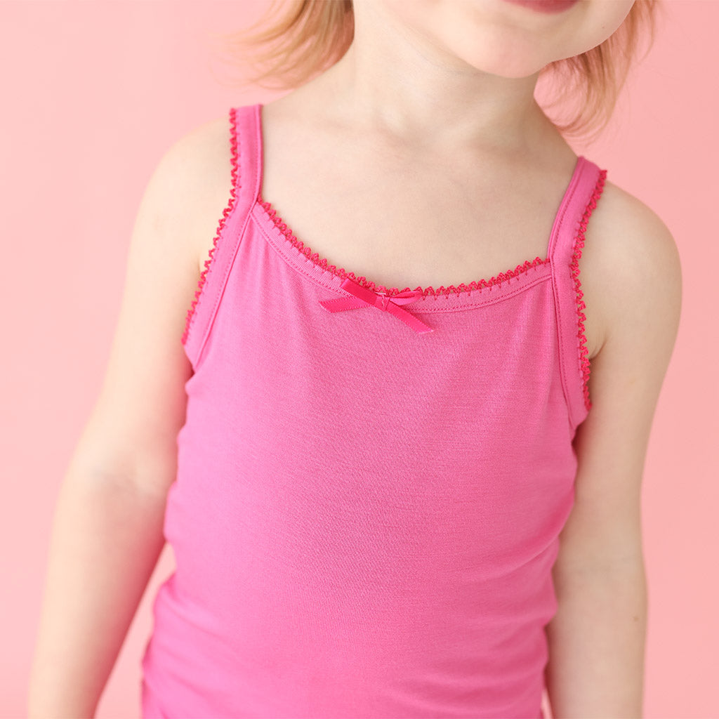 Posh Hot Pink Girls' Picot Cami