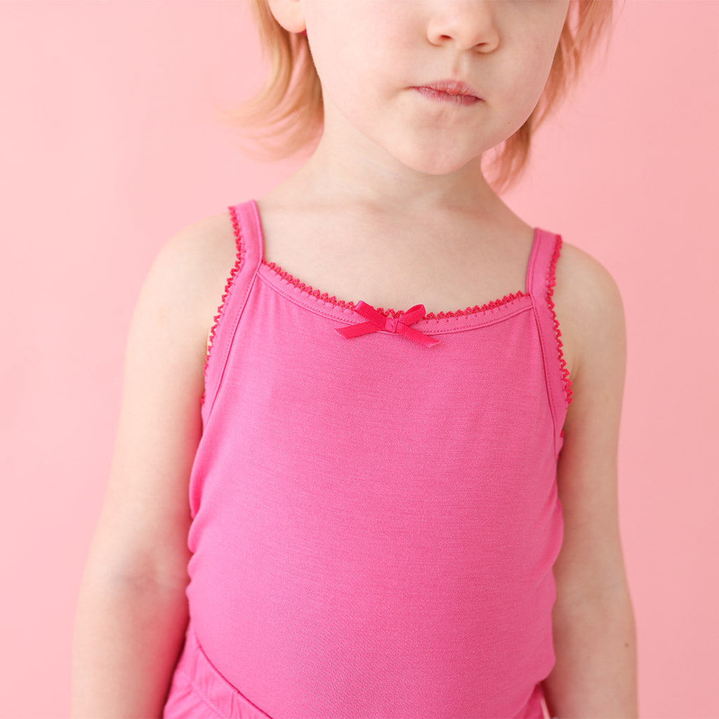 Posh Hot Pink Girls' Picot Cami