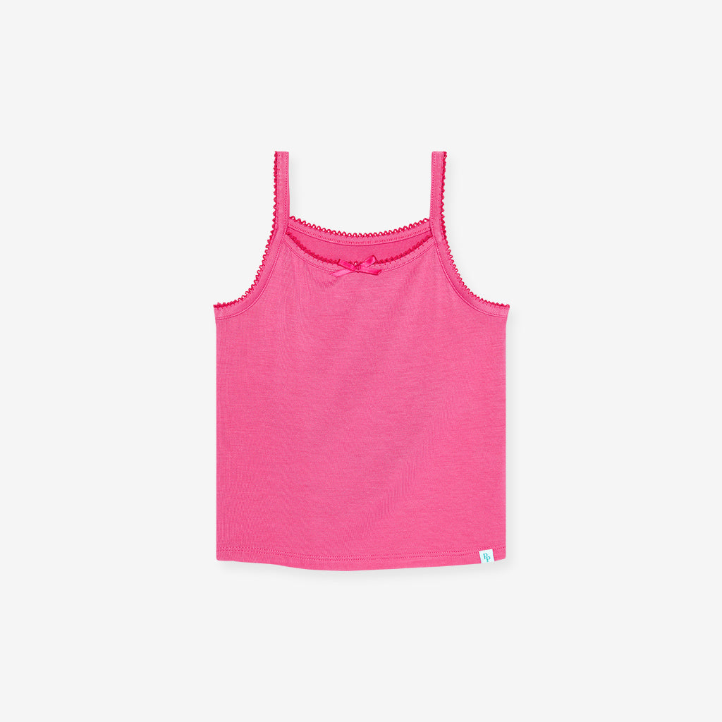 Posh Hot Pink Girls' Picot Cami