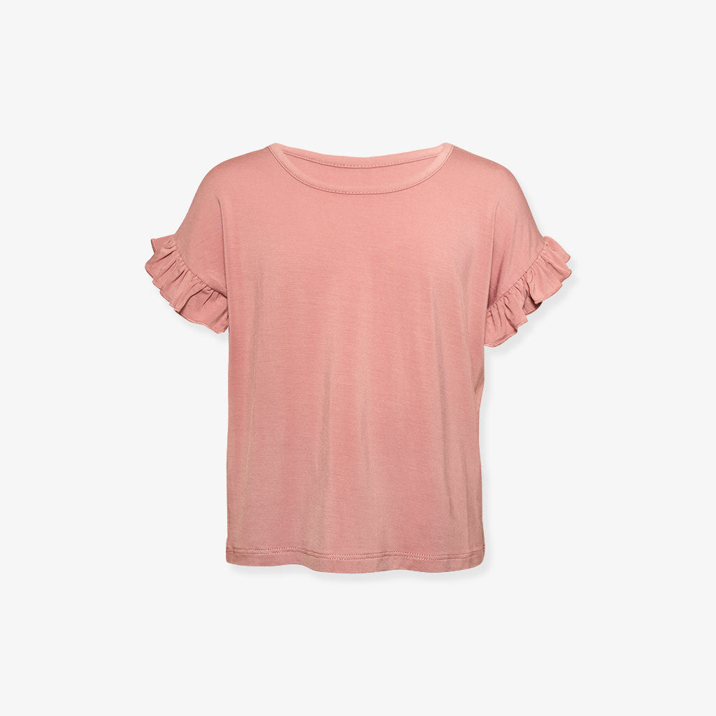 Dusty Rose Ruffled Tee