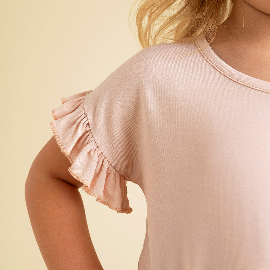 Dusty Blush Ruffled Tee