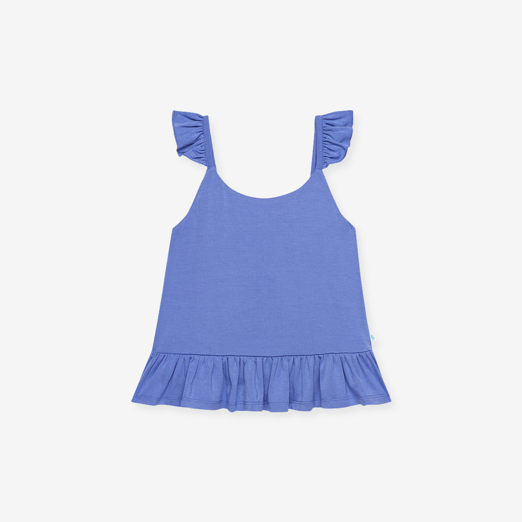 Chatham Blue Ruffled Tank