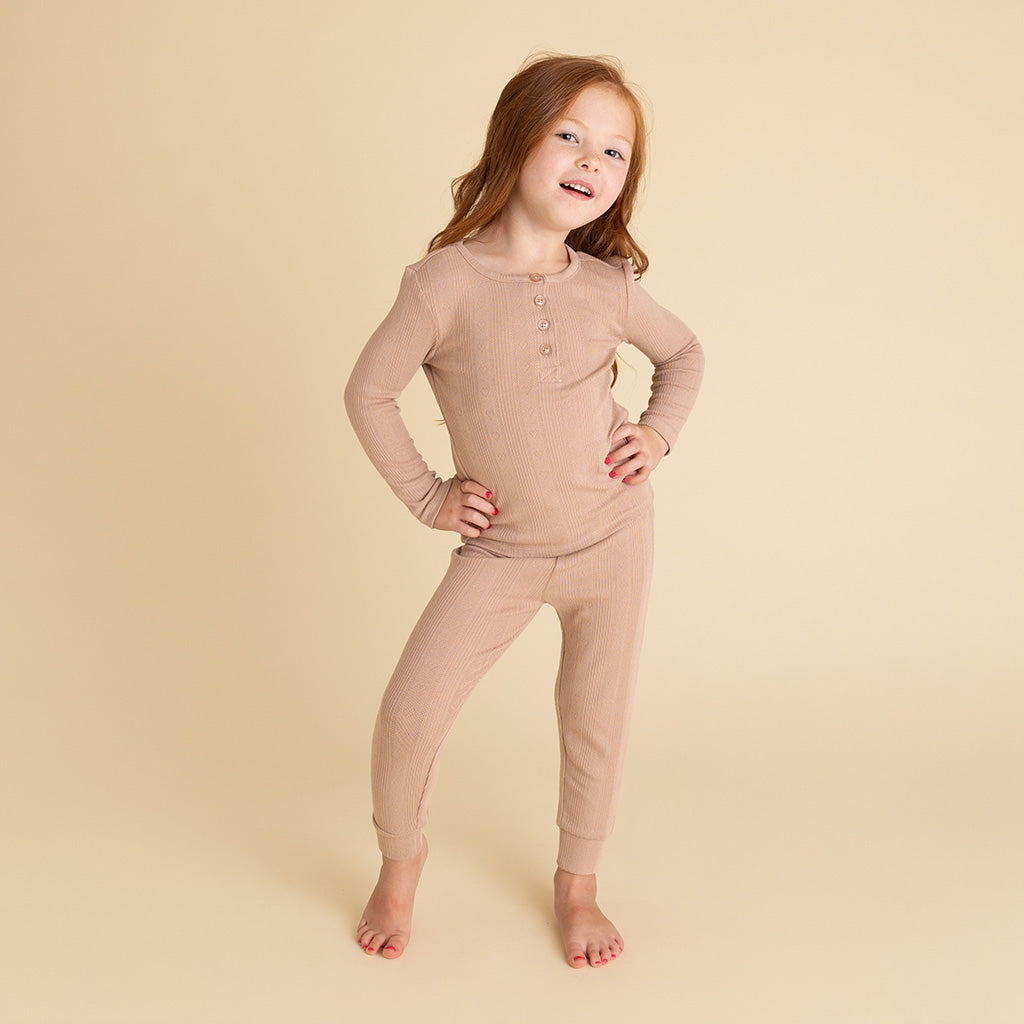 Macchiato Pointelle Henley Top