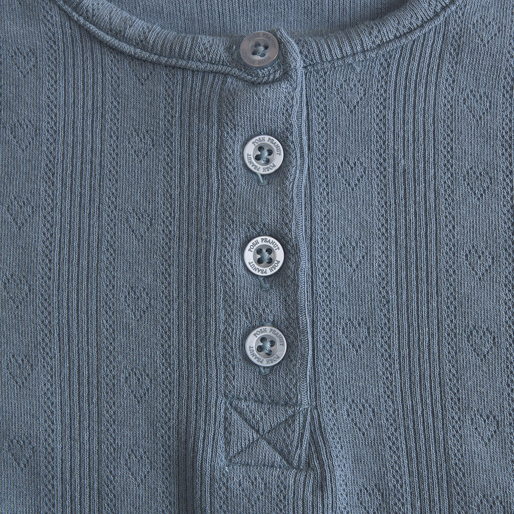 Slate Pointelle Henley Top