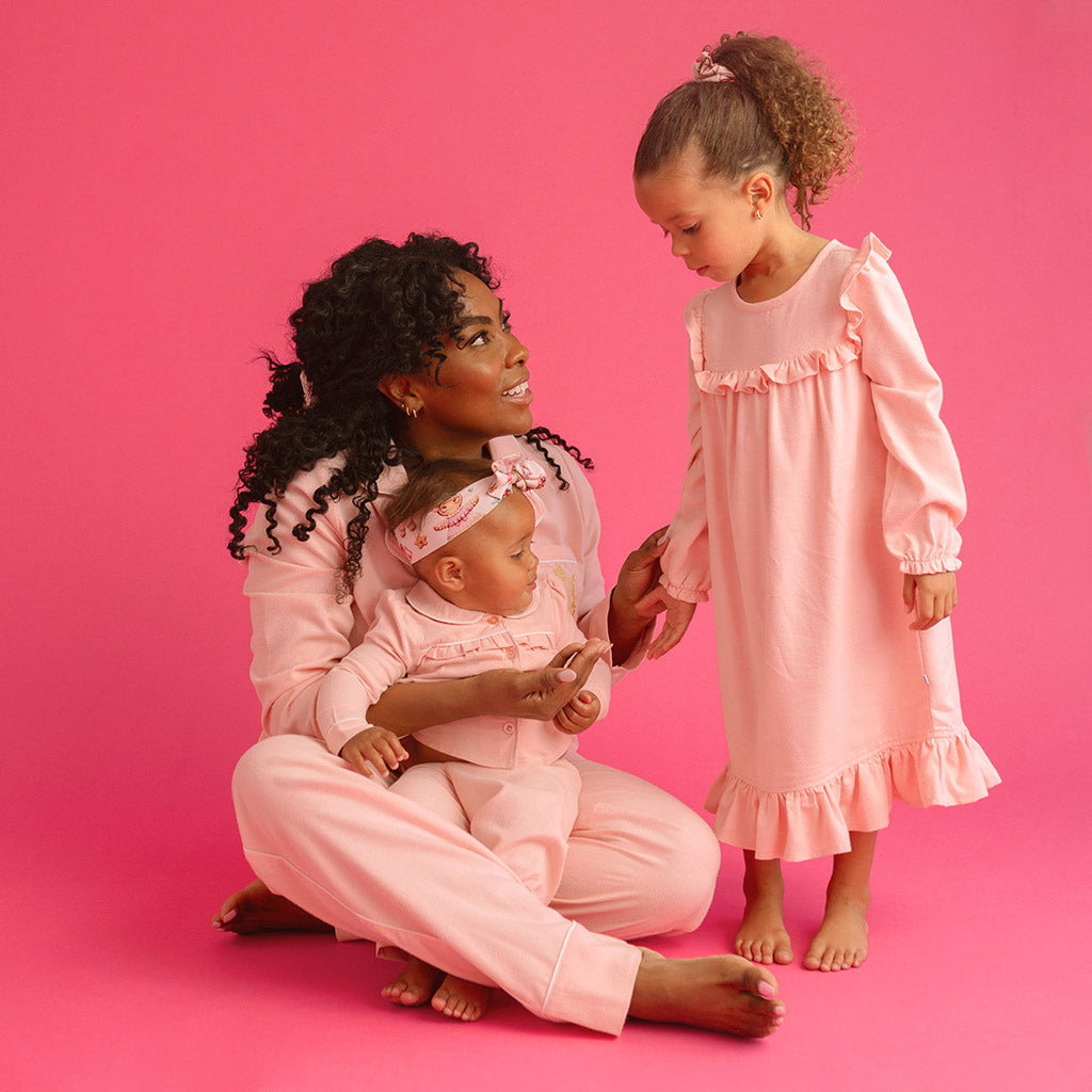 Powder Pink Women's Flannelette Luxe Pajama Set
