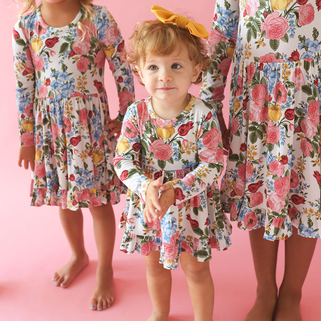Rubina Long Sleeve Ruffled Bodysuit Dress