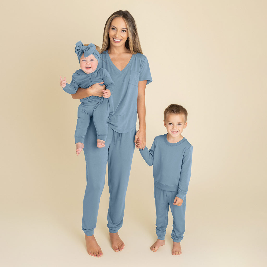 Slate French Terry Zippered Hooded Romper