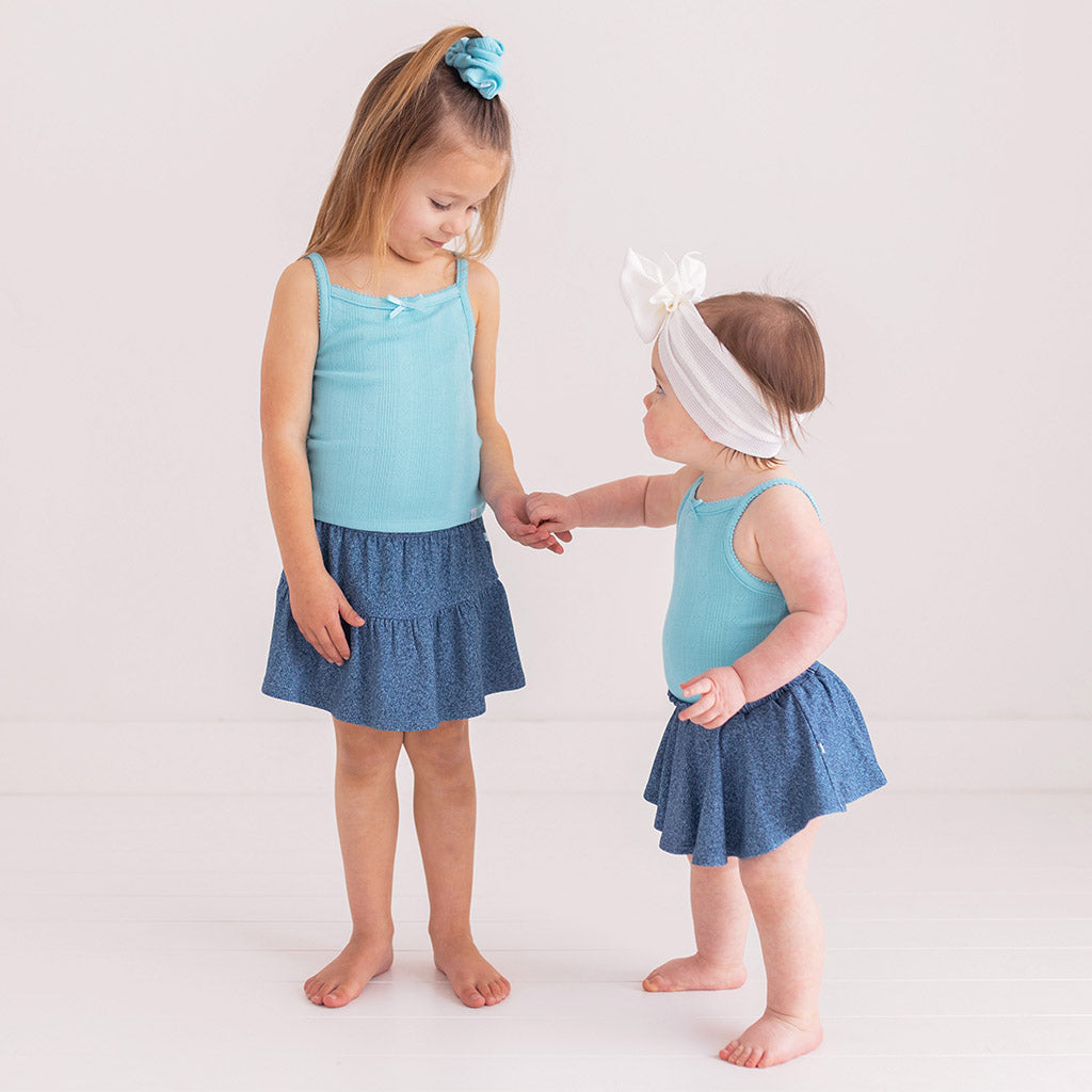 Spring Dusk Blue Pointelle Bodysuit