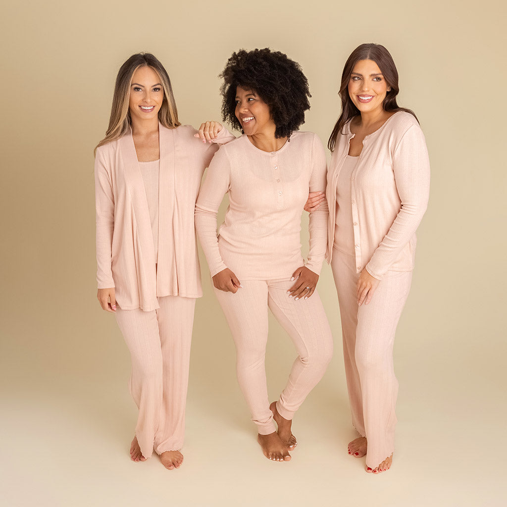 Dusty Blush Women's Pointelle Leggings