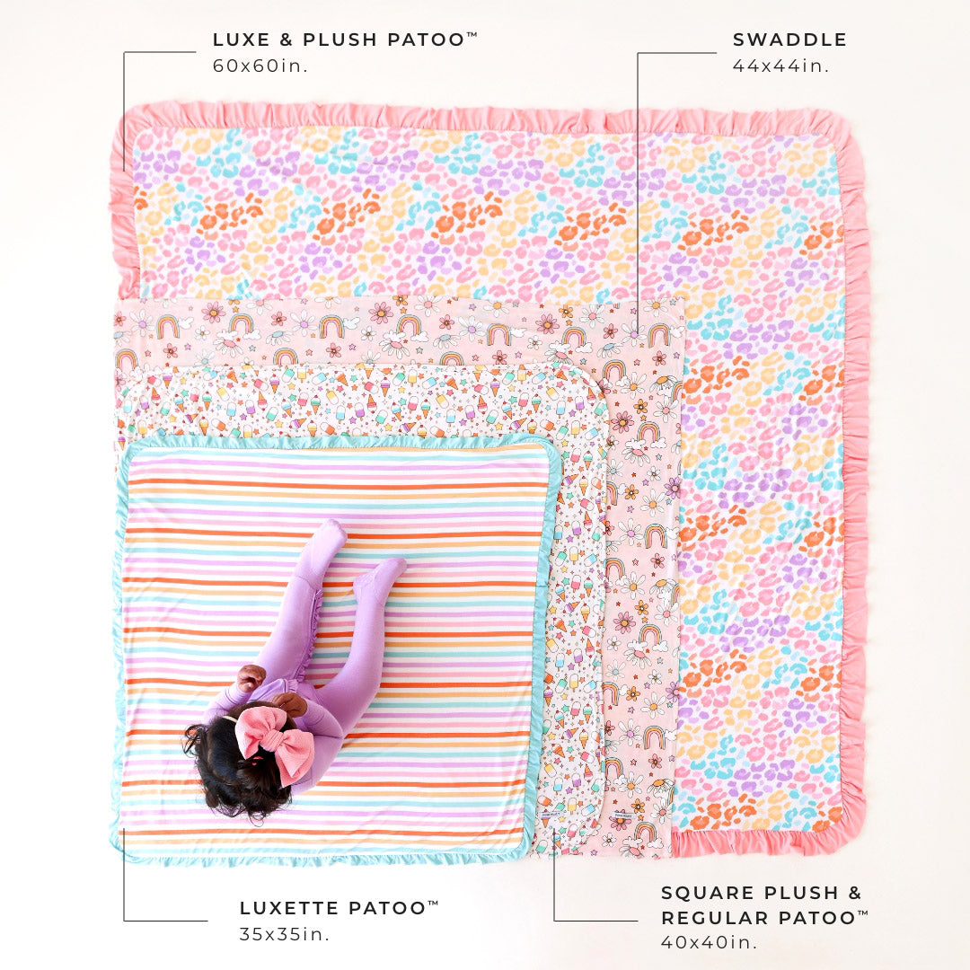 Adalynn & Dark Cherry Ruffled Luxe Patoo® Blanket