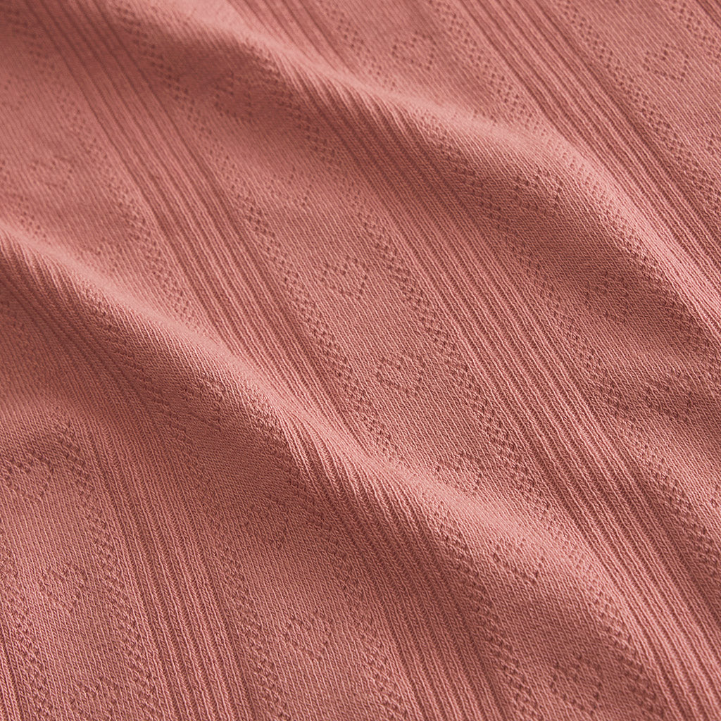 Dusty Rose Pointelle Henley Top