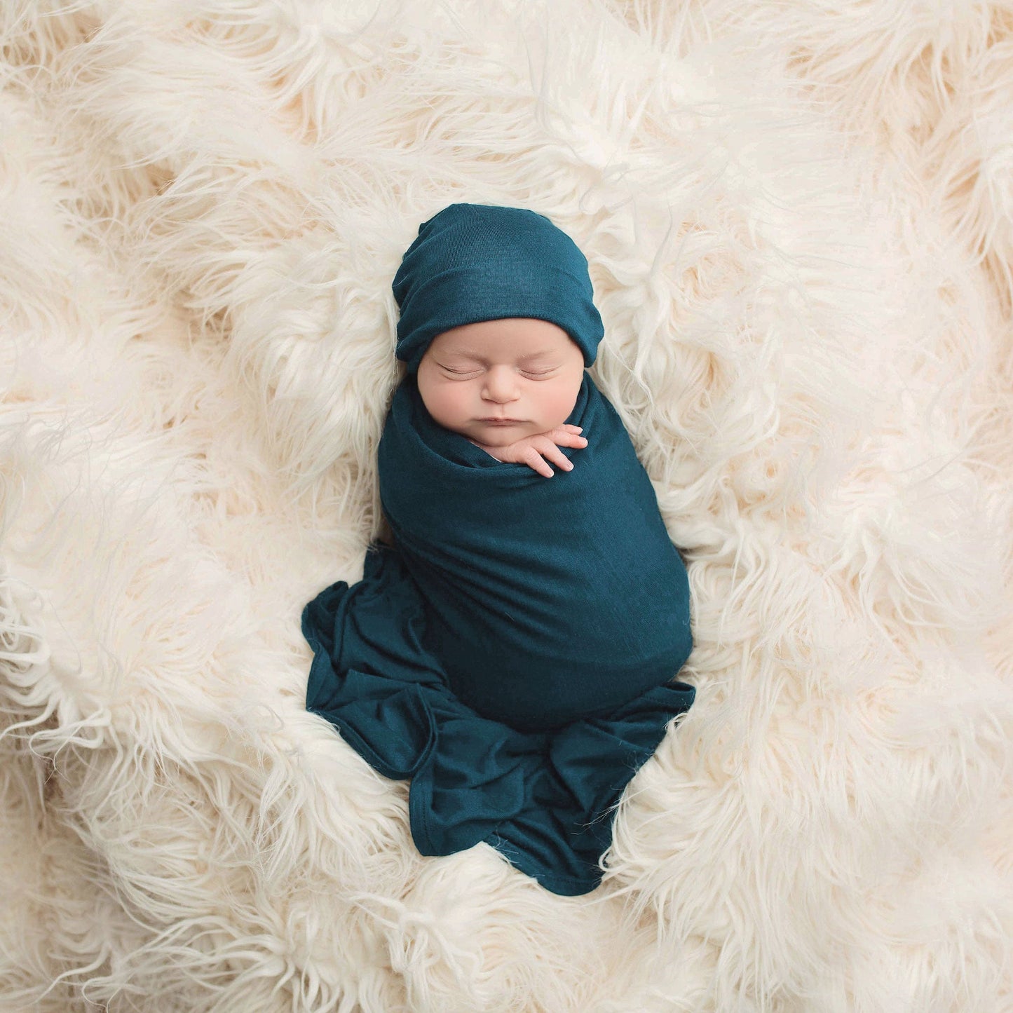 Sailor Blue Swaddle Beanie Set